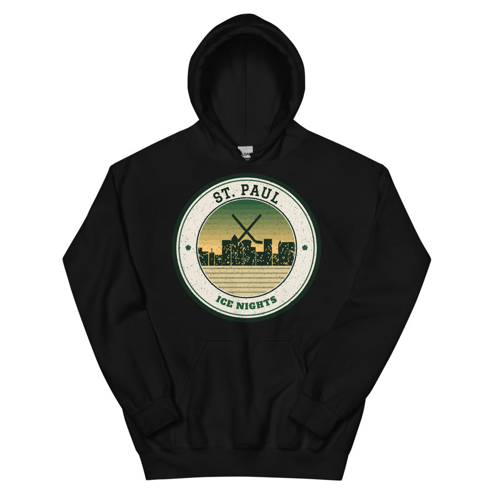 St. Paul Ice Nights Hoodie in black, front
