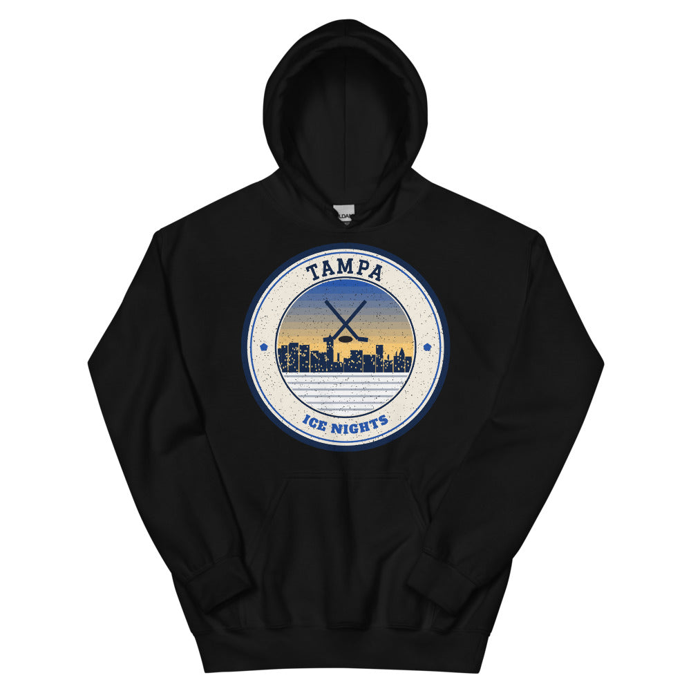 Tampa Ice Nights Hoodie in black, front