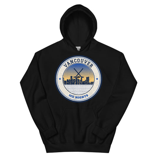 Vancouver Ice Nights Hoodie in black, front