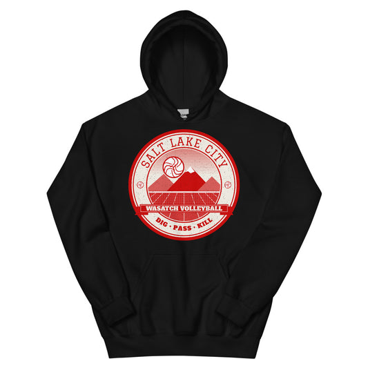 Salt Lake City Wasatch Volleyball Hoodie in black, front
