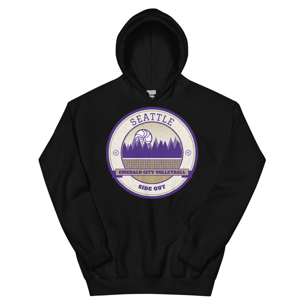 Seattle Emerald City Volleyball Hoodie in black, front