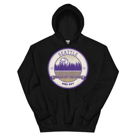 Seattle Emerald City Volleyball Hoodie in black, front
