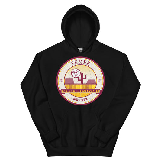 Tempe Desert Sun Volleyball Hoodie in black, front
