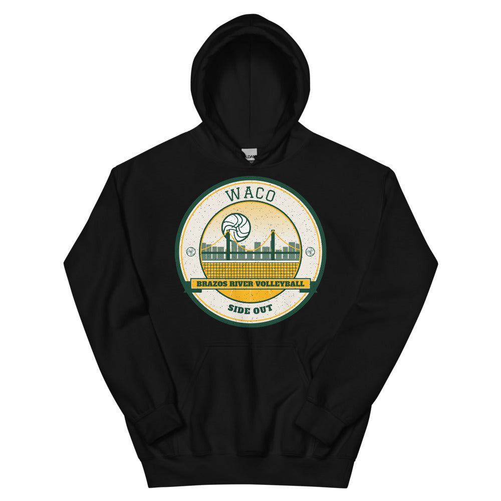 Waco Brazos River Volleyball Hoodie in black, front