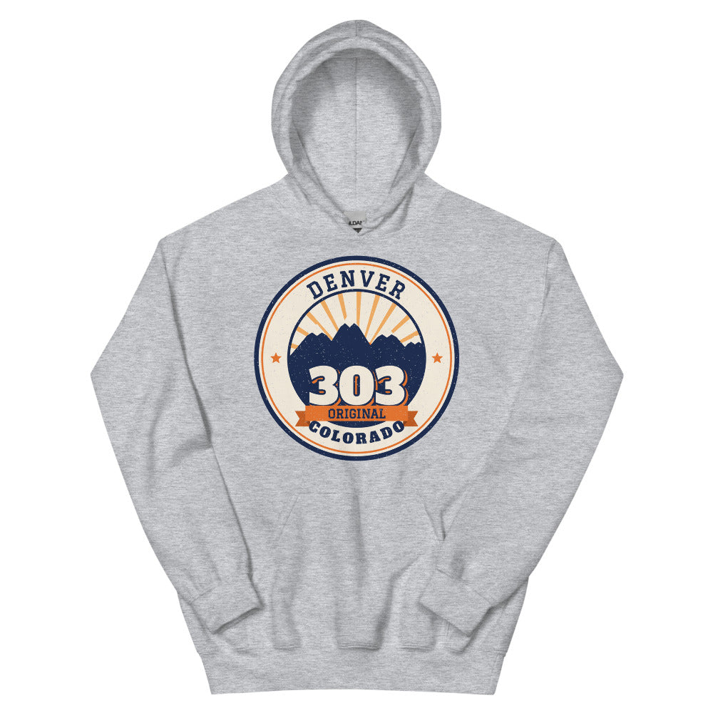 303 Original Denver Unisex Hoodie in sport grey, front view