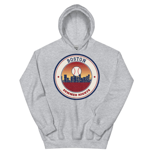Boston Summer Nights Ballpark Hoodie in sport grey, front
