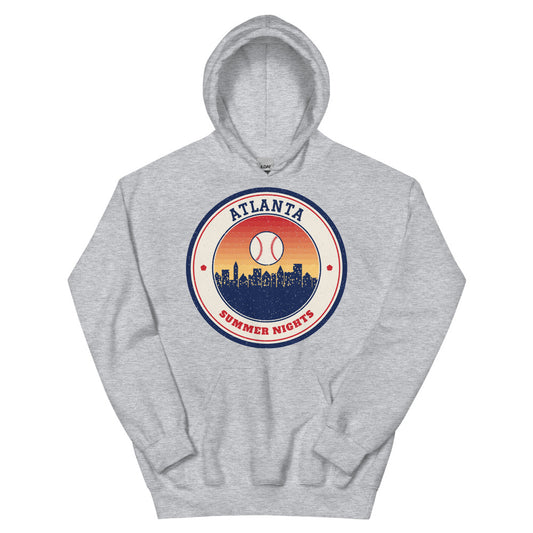 Atlanta Summer Nights Ballpark Hoodie in sport grey, front