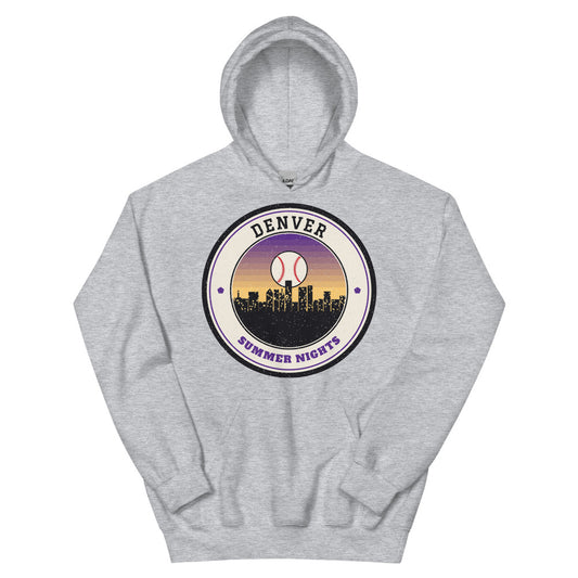 Denver Summer Nights Ballpark Hoodie in sport grey, front