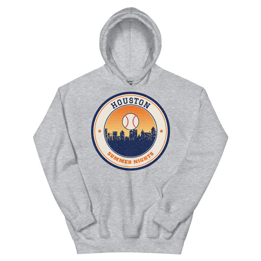Houston Summer Nights Ballpark Hoodie in sport grey, front