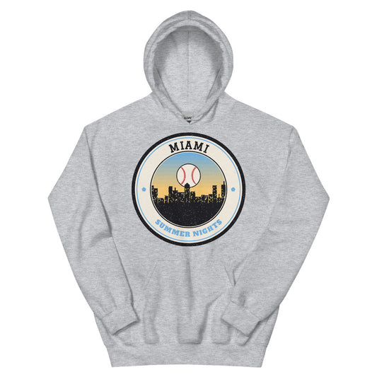 Miami Summer Nights Ballpark Hoodie in sport grey, front