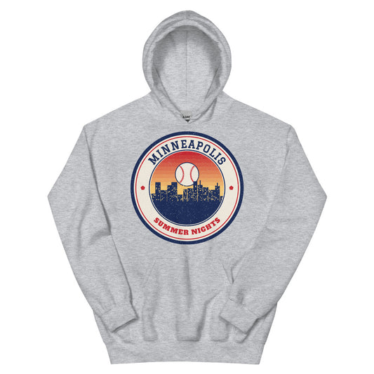 Minneapolis Summer Nights Ballpark Hoodie in sport grey, front