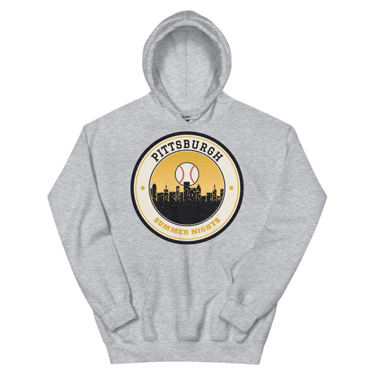 Pittsburgh Summer Nights Ballpark Hoodie in sport grey, front