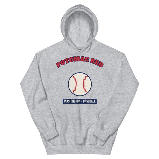 Potomac Red Baseball Hoodie in sport grey, front