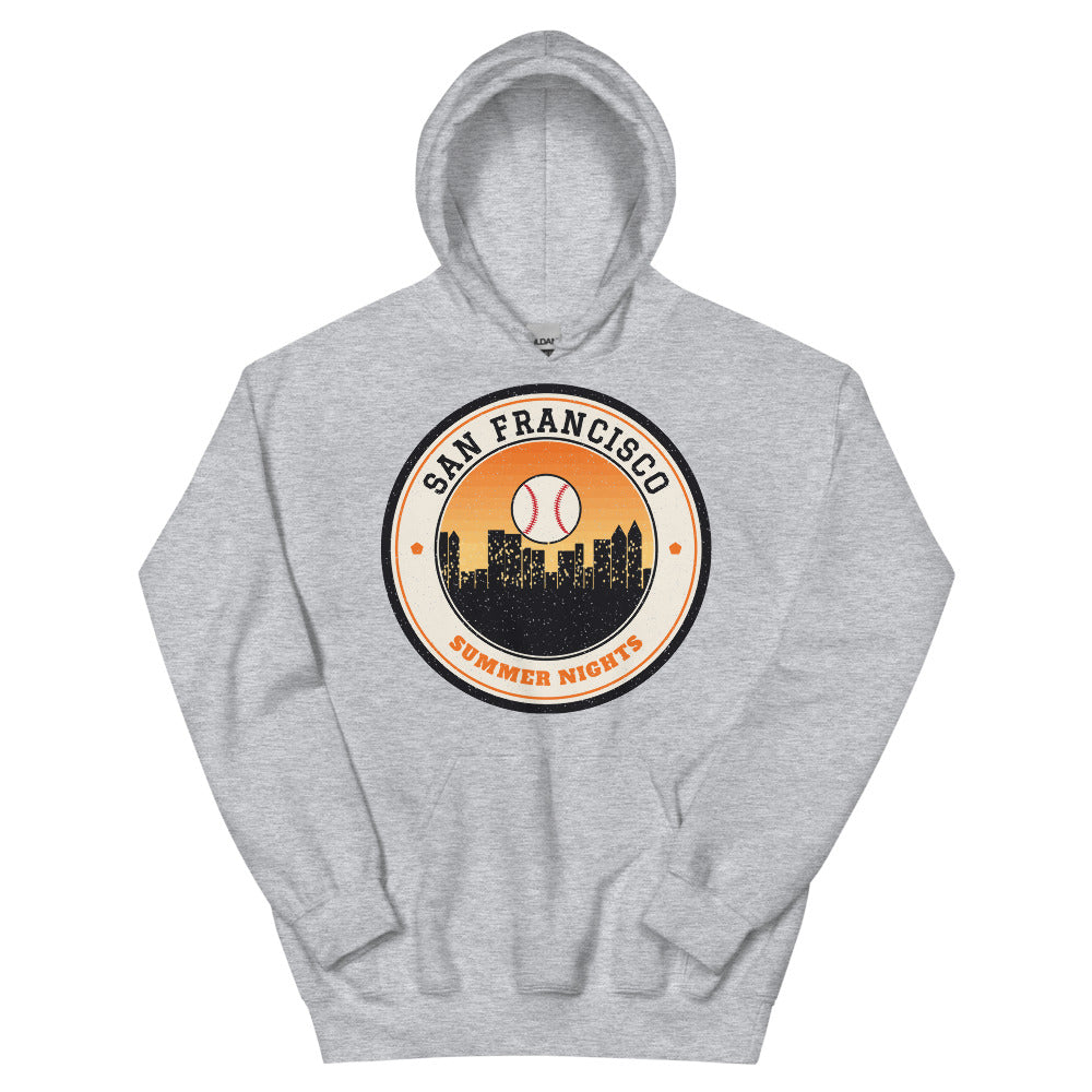 San Francisco Summer Nights Ballpark Hoodie in sport grey, front