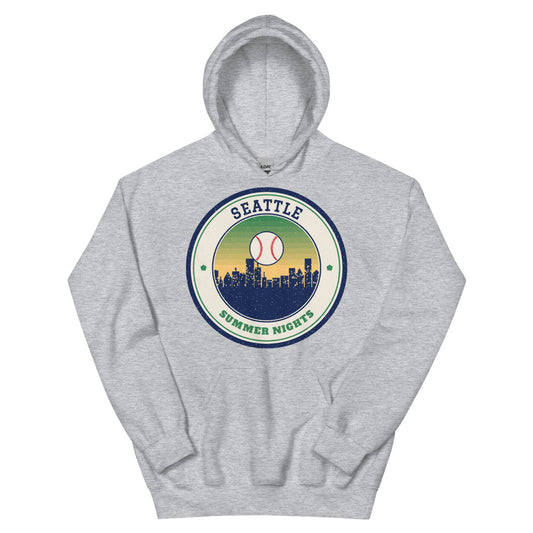 Seattle Summer Nights Ballpark Hoodie in sport grey, front