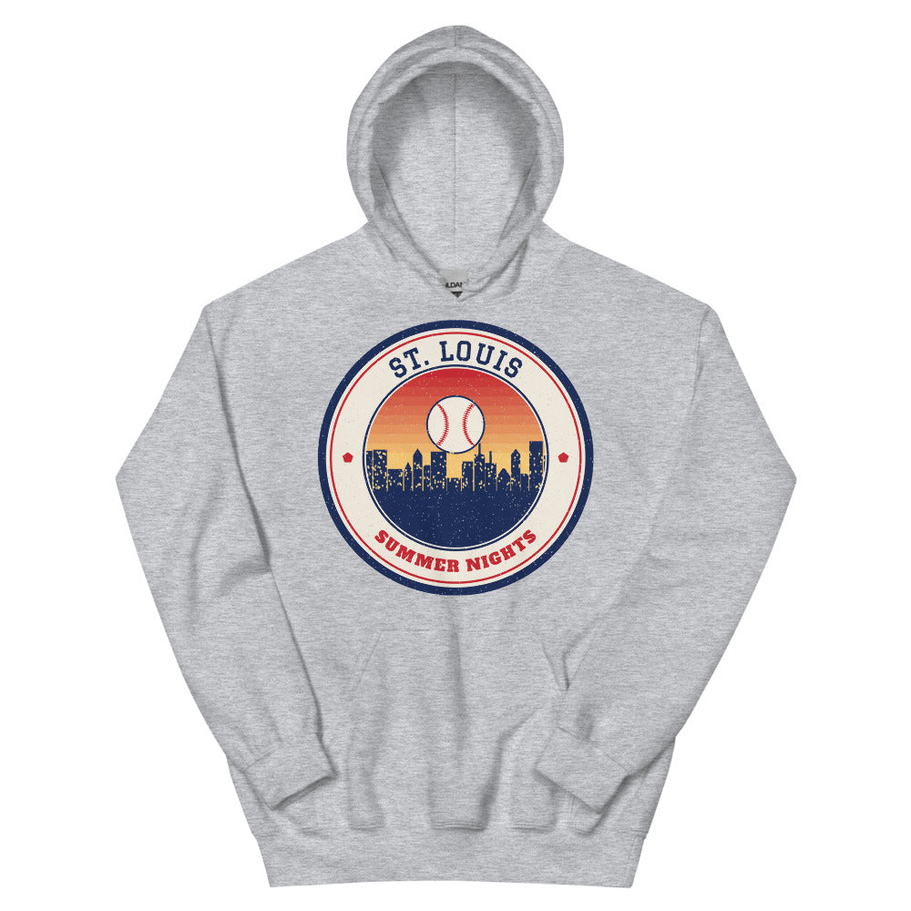 St. Louis Summer Nights Ballpark Hoodie in sport grey, front