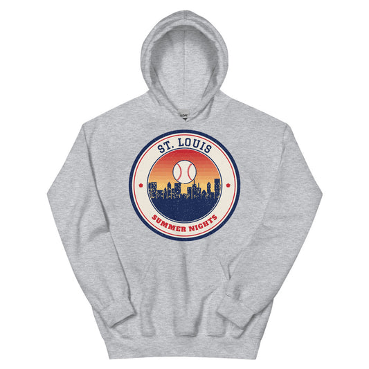 St. Louis Summer Nights Ballpark Hoodie in sport grey, front