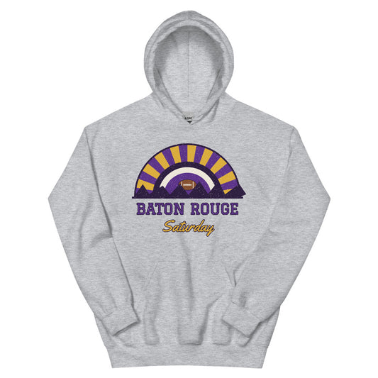 Baton Rouge Saturday Hoodie in sport grey, front