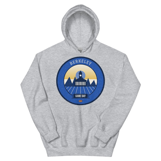 Bay Fog Blue & Gold Game Day Hoodie in sport grey, front