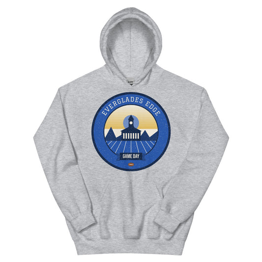 Blue & Gold Glades Game Day Hoodie in sport grey, front