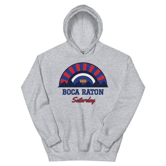 Boca Raton Saturday Hoodie in sport grey, front