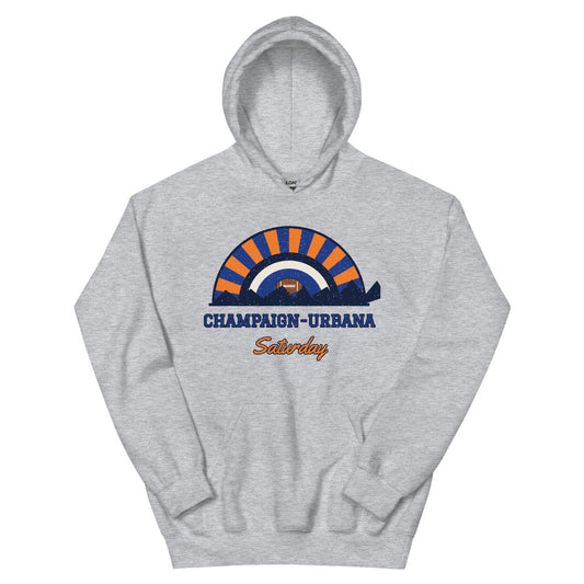 Champaign-Urbana Saturday Hoodie in sport grey, front