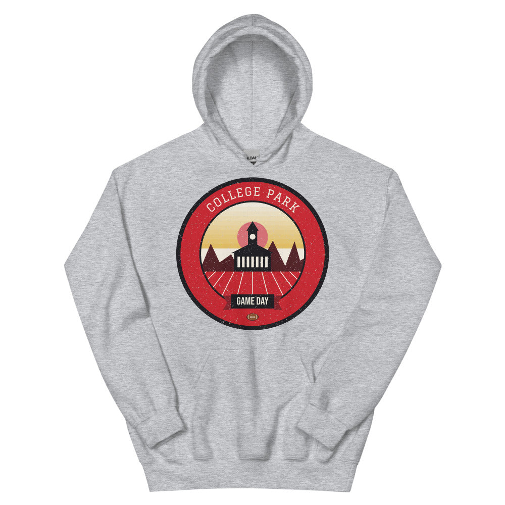 Chesapeake Red & Gold Game Day Hoodie in sport grey, front