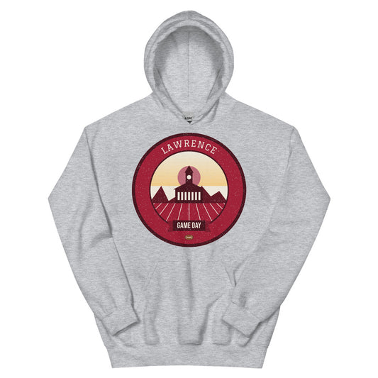 Crimson & Blue Hilltop Game Day Hoodie in sport grey, front