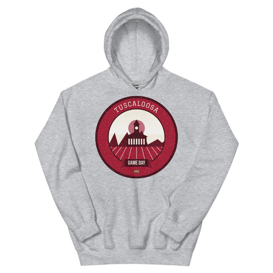 Crimson & White Riverbluff Game Day Hoodie in sport grey, front