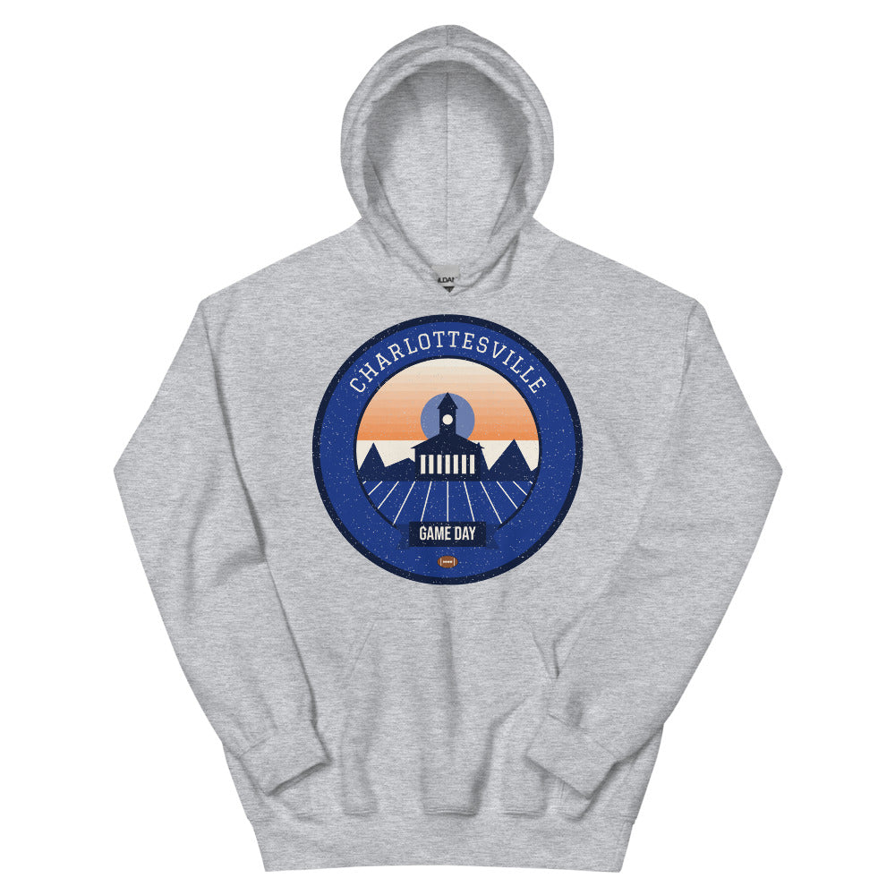 Deep Blue & Orange Blue Ridge Game Day Hoodie in sport grey, front