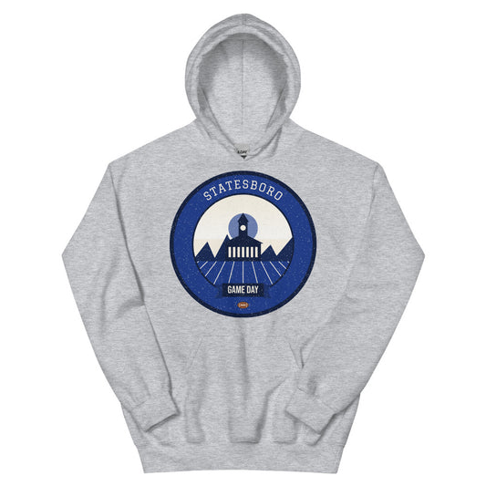 Deep Blue Coastal Plain Game Day Hoodie in sport grey, front