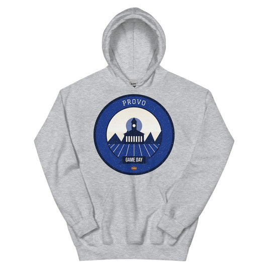 Deep Blue Wasatch Game Day Hoodie in sport grey, front