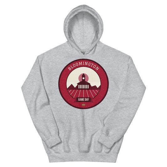 Crimson & Cream Limestone Game Day Hoodie in sport grey, front