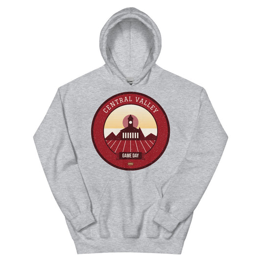 Deep Red Vineyard Game Day Hoodie in sport grey, front
