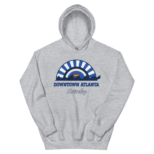Downtown Atlanta Saturday Hoodie in sport grey, front