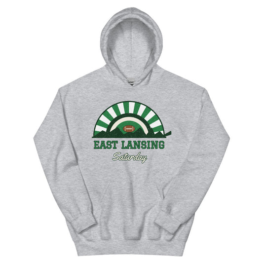 East Lansing Saturday Hoodie in sport grey, front