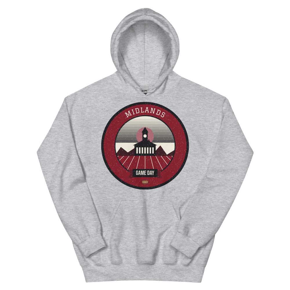 Garnet & Black Palmetto Game Day Hoodie in sport grey, front