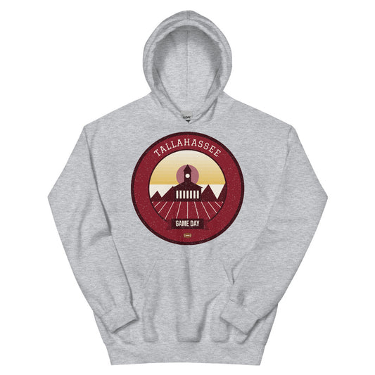 Garnet & Gold Spanish Moss Game Day Hoodie in sport grey, front