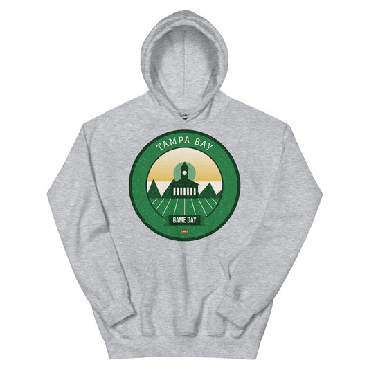 Green & Gold Bay Lights Game Day Hoodie in sport grey, front