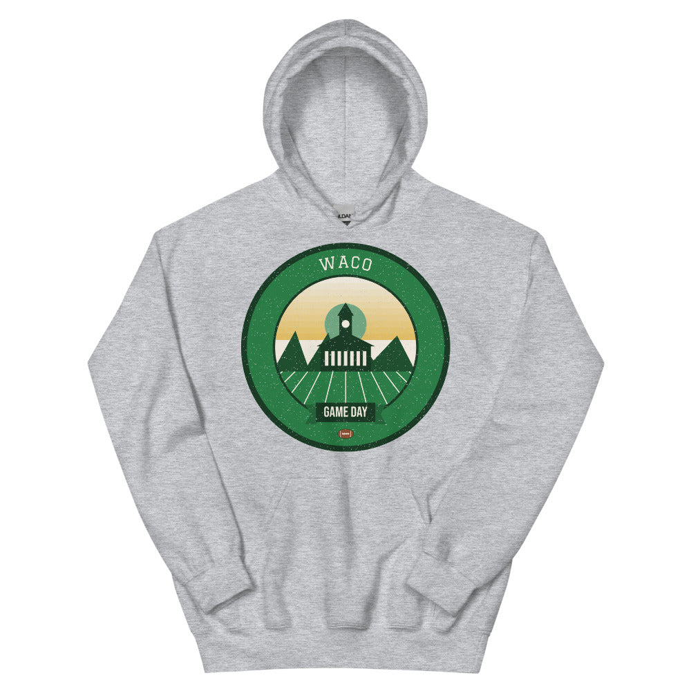 Green & Gold Brazos Bridge Game Day Hoodie in sport grey, front