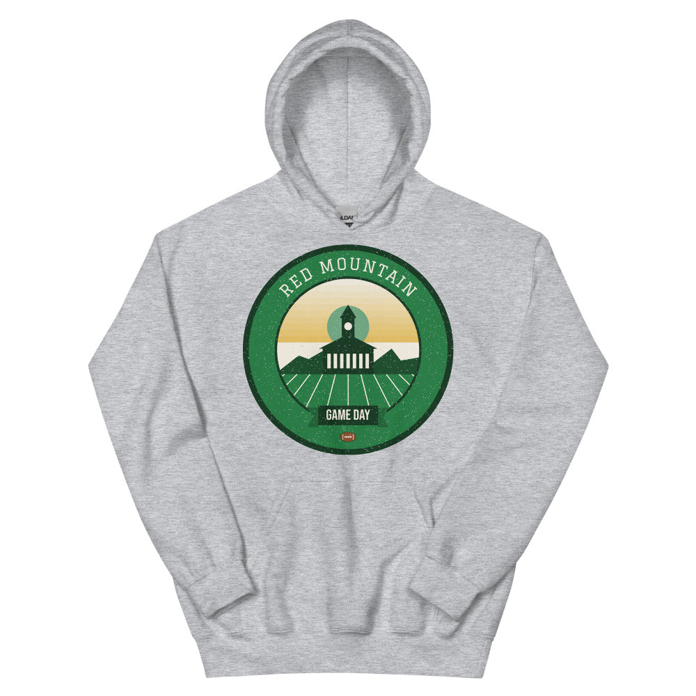 Green & Gold Red Mountain Game Day Hoodie in sport grey, front