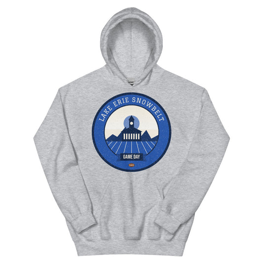 Lake-Effect Blue Game Day Hoodie in sport grey, front