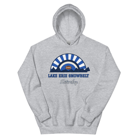 Lake Erie Snowbelt Saturday Hoodie in sport grey, front