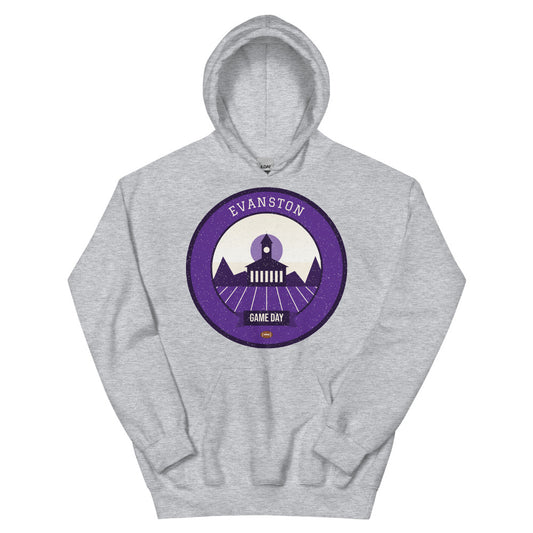 Lakefront Purple Game Day Hoodie in sport grey, front