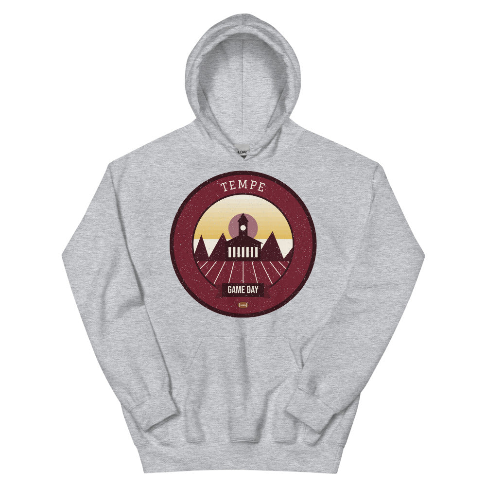 Maroon & Gold Desert Butte Game Day Hoodie in sport grey, front