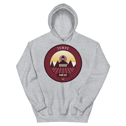 Maroon & Gold Desert Butte Game Day Hoodie in sport grey, front