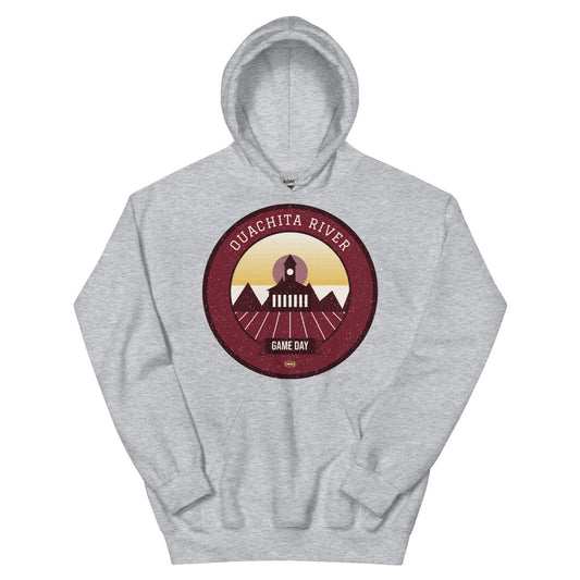 Maroon & Gold Riverboat Game Day Hoodie in sport grey, front
