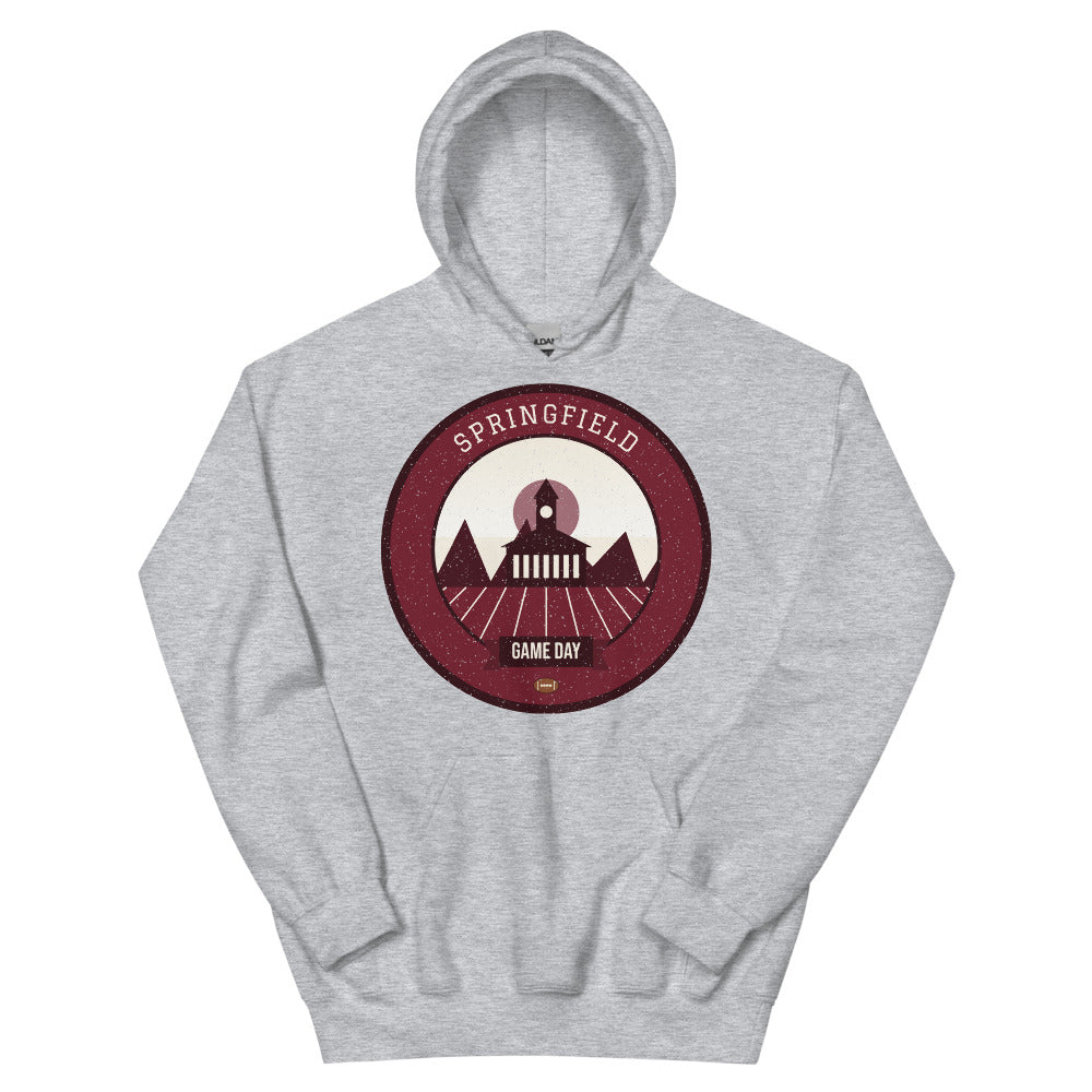 Maroon Ozark Highway Game Day Hoodie in sport grey, front