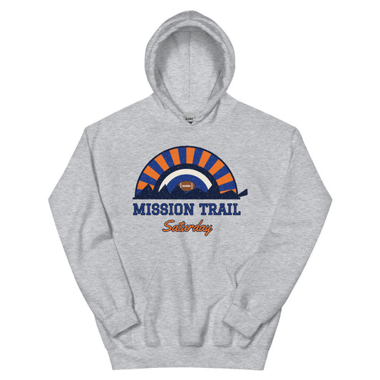 Mission Trail Saturday Hoodie in sport grey, front