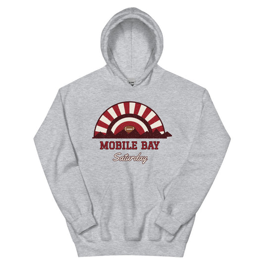 Mobile Bay Saturday Hoodie in sport grey, front